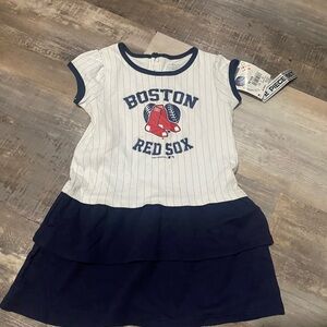 MLB Boston Red Sox Toddler Dress - Navy and White